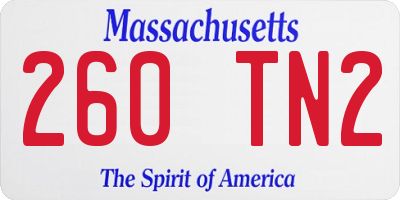 MA license plate 260TN2