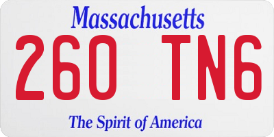MA license plate 260TN6
