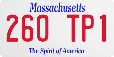 MA license plate 260TP1