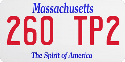 MA license plate 260TP2