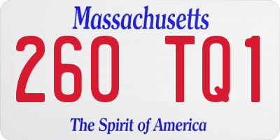 MA license plate 260TQ1
