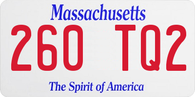 MA license plate 260TQ2