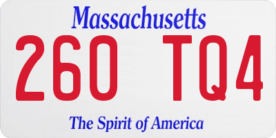 MA license plate 260TQ4