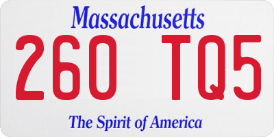 MA license plate 260TQ5