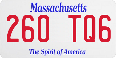 MA license plate 260TQ6
