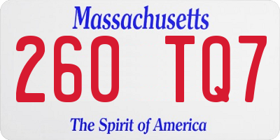 MA license plate 260TQ7