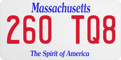 MA license plate 260TQ8