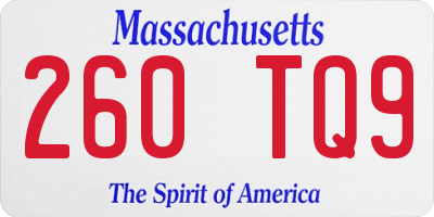 MA license plate 260TQ9