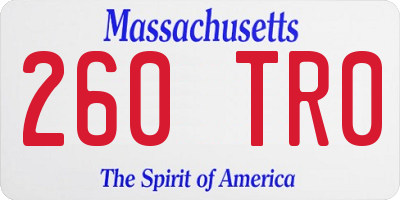 MA license plate 260TR0
