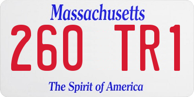 MA license plate 260TR1