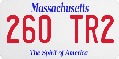 MA license plate 260TR2