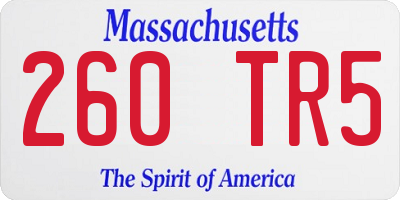MA license plate 260TR5