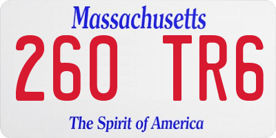 MA license plate 260TR6