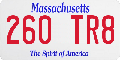 MA license plate 260TR8