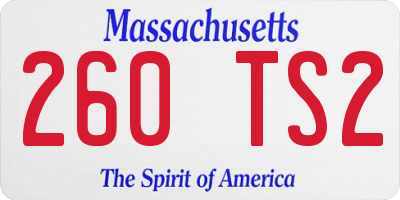 MA license plate 260TS2