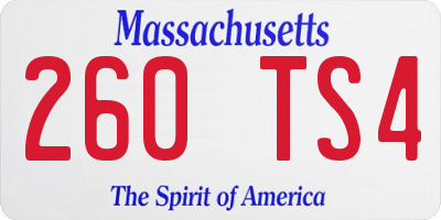 MA license plate 260TS4