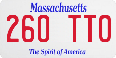 MA license plate 260TT0