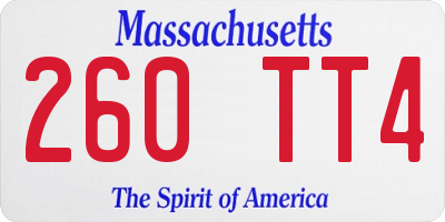 MA license plate 260TT4