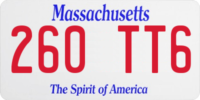MA license plate 260TT6