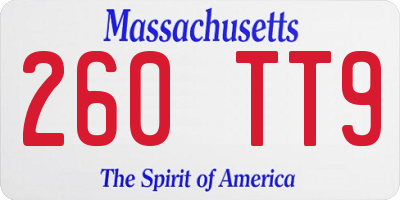 MA license plate 260TT9