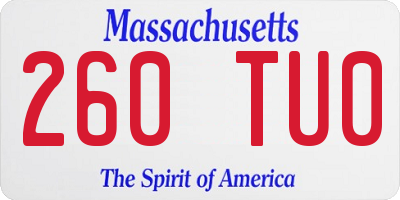 MA license plate 260TU0
