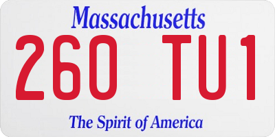MA license plate 260TU1