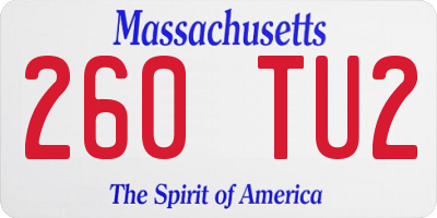 MA license plate 260TU2