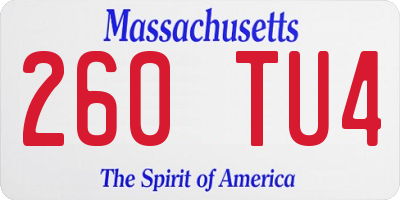 MA license plate 260TU4