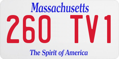 MA license plate 260TV1