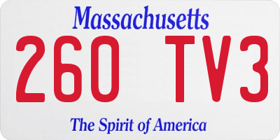 MA license plate 260TV3