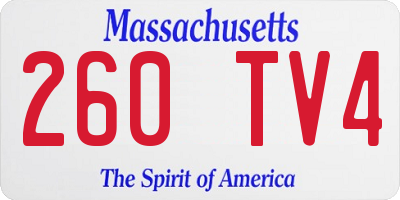 MA license plate 260TV4
