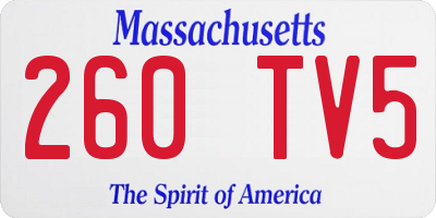 MA license plate 260TV5