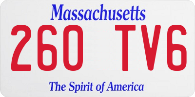 MA license plate 260TV6