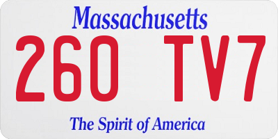 MA license plate 260TV7