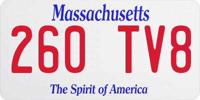 MA license plate 260TV8