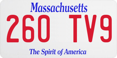 MA license plate 260TV9