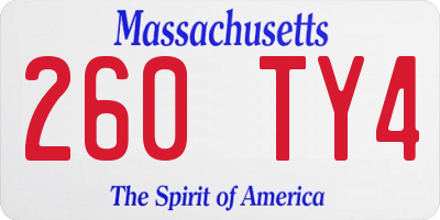 MA license plate 260TY4