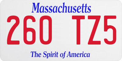 MA license plate 260TZ5