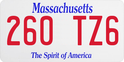 MA license plate 260TZ6