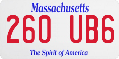 MA license plate 260UB6