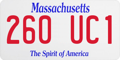 MA license plate 260UC1