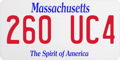 MA license plate 260UC4