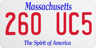 MA license plate 260UC5