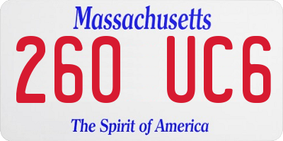 MA license plate 260UC6