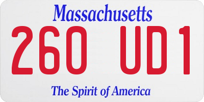 MA license plate 260UD1