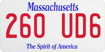 MA license plate 260UD6