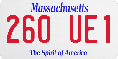 MA license plate 260UE1