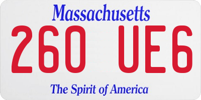 MA license plate 260UE6