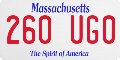 MA license plate 260UG0