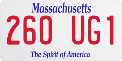 MA license plate 260UG1